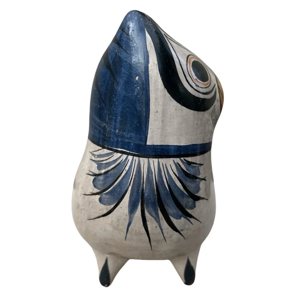 Tonala Mexican Pottery Vintage MCM Folk Art Owl